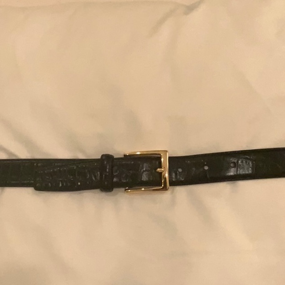 Jos. A. Bank Black Alligator Embossed Leather Dress Belt